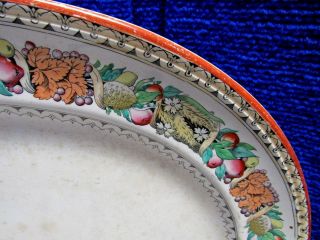 Huge Antique Mintons Italian Fruit Border Meat Turkey Platter 21 