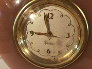 Vintage Mid Century Chelsea Electronometer Electric Clock Lucite Dusty Rose 2