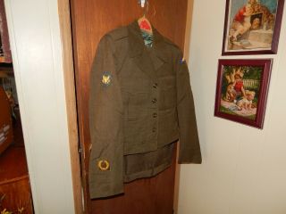 Vintage Military U.  S.  Army Dress Green Wool Uniform Coat & Pants Size 38s - 33/31
