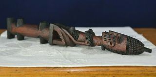 Vintage Totem 8” Wood Hand Carved Sculpture Old Tribal Ethnic Folk Art African 2