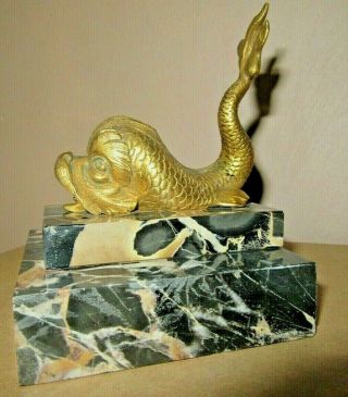 Elegant French Antique Bronze Marble Paper Weight Bookend
