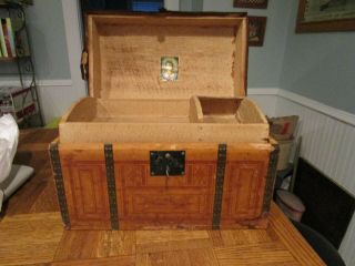 Antique hump back doll trunk. 2