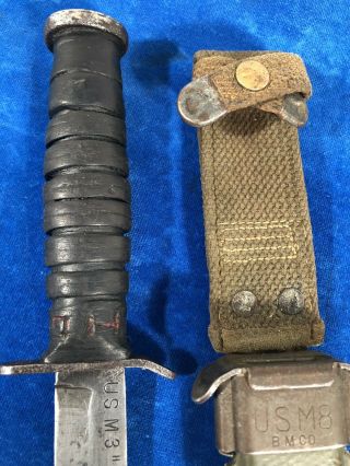 ULTRA RARE WW2 US M3 BOKER BLADE MARK DUAL TANG TRENCH / FIGHTING KNIFE WWII 2