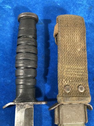 ULTRA RARE WW2 US M3 BOKER BLADE MARK DUAL TANG TRENCH / FIGHTING KNIFE WWII 6