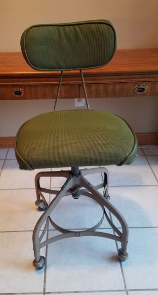 Vintage Toledo Drafting Industrial Steel Furniture/office Chair/stool.