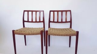 5 Mid Century Danish Modern Jl Moller 83 Teak Dining Chairs Eames