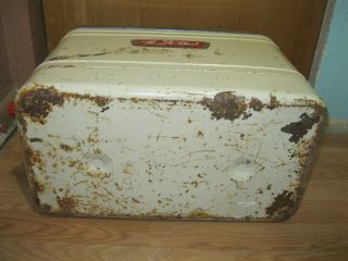 Vintage Therma - a - Chest Retro Metal Cooler with Can Opener Plug Tray 3