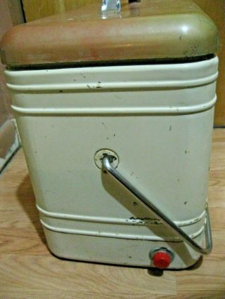 Vintage Therma - a - Chest Retro Metal Cooler with Can Opener Plug Tray 5