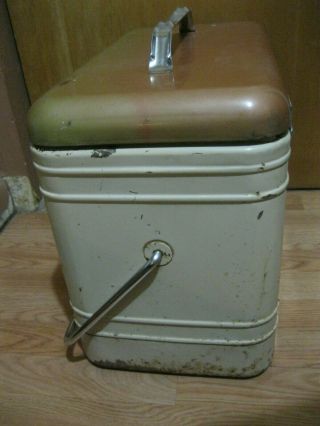 Vintage Therma - a - Chest Retro Metal Cooler with Can Opener Plug Tray 6