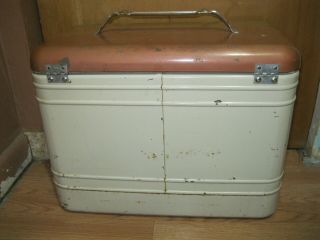 Vintage Therma - a - Chest Retro Metal Cooler with Can Opener Plug Tray 7