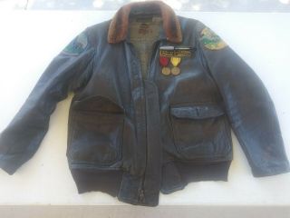 Vintage Extremly Rare Patches Sz42 Usn Korean War Flying Jacket G1