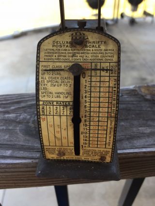 Vintage Antique Idl Deluxe Thrifty Postal Scale Up To 1 Pound Rates (1950’s)