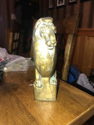 Vintage Heavy Art Deco Bronze Or Brass Lion Leo Statue Fred Press 3