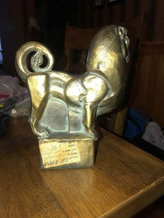 Vintage Heavy Art Deco Bronze Or Brass Lion Leo Statue Fred Press 4