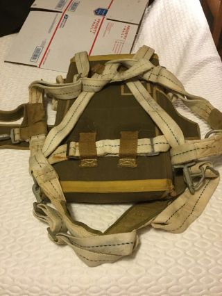 Rare WWII Paratrooper T - 7 Parachute Pack And Silk 5