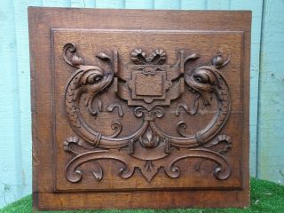 19thc Gothic Wooden Oak Panel With Gargoyle Carvings & Other C1880s