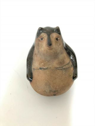 Japanese Vintage Clay Pottery Tanuki Raccoon Dog Figurine Rare Japan T6