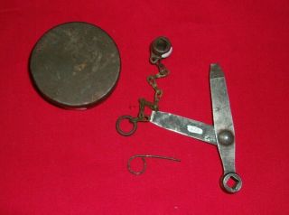 civil war cap tin,  musket tool,  nipple pick,  Enfield nipple protector 2