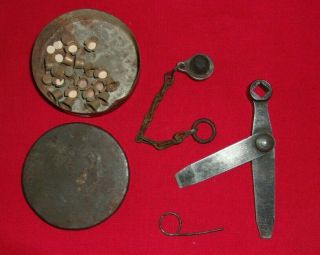 civil war cap tin,  musket tool,  nipple pick,  Enfield nipple protector 3