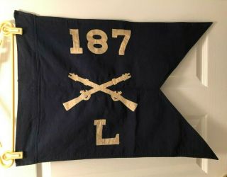 Us Army Occupation Period L Company 187th Glider Infantry Regiment Guidon Flag