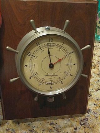 VTG USA NAUTICAL MARITIME CLOCK AIRGUIDE 7 JEWEL 8 DAY MILITARY TIME 4