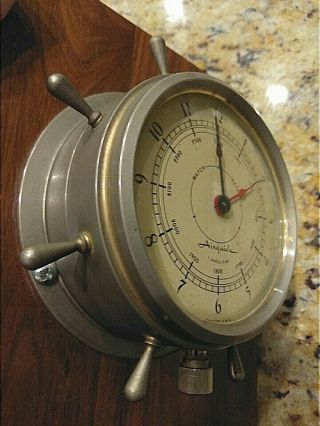 VTG USA NAUTICAL MARITIME CLOCK AIRGUIDE 7 JEWEL 8 DAY MILITARY TIME 5