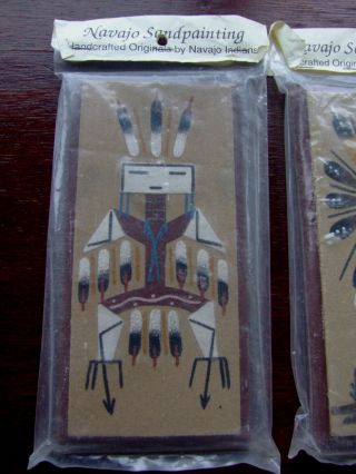 Two Navajo Sand Painting.  Signed by Artists.  Thunderbird & Sun and Eagle 2