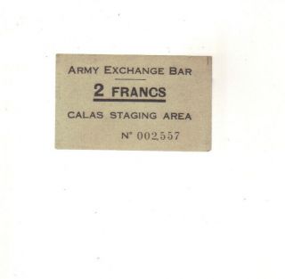 Wwii France Military Trade Token Chit Calas Staging Area