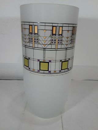 Frank Lloyd Wright Etched Glass Vase Design Vintage Mid Century Modern Eames Era