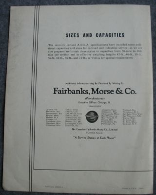 1936 Fairbanks Morse Type ' S ' Four - Section Railroad Track Scale Brochure 3