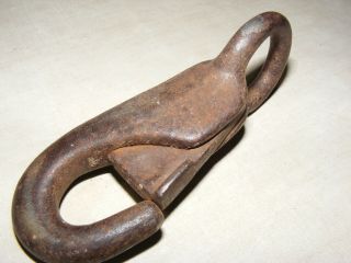 Antique Vintage Tow Log Farm Chain Hook Wall Hanging Decor