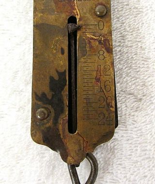 ANTIQUE Hanging Scales 0 - 24lb Pocket Spring Scale No.  3 Star CHATILLON RB30 4