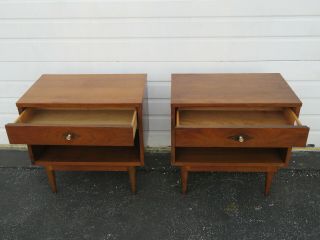 Mid Century Modern Inlay Nightstands Side End Tables by Basic Witz 9603 2