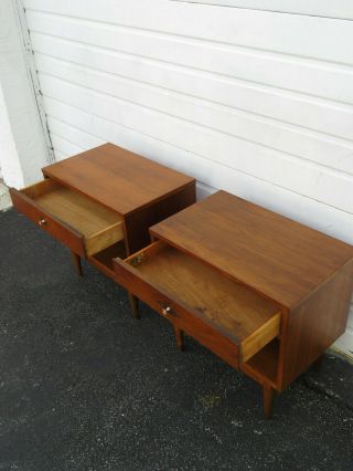 Mid Century Modern Inlay Nightstands Side End Tables by Basic Witz 9603 3
