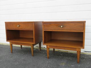 Mid Century Modern Inlay Nightstands Side End Tables by Basic Witz 9603 5