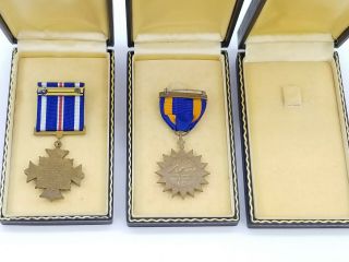 WWII US Navy Pilot KIA Cased Medal Trio Distinguished Flying Cross Air Medal USN 7