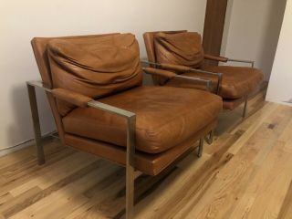 Mid Century Milo Baughman Lounge Chairs Thayer Coggin