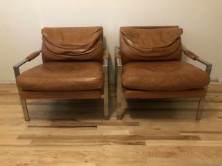 Mid Century Milo Baughman Lounge Chairs Thayer Coggin 3