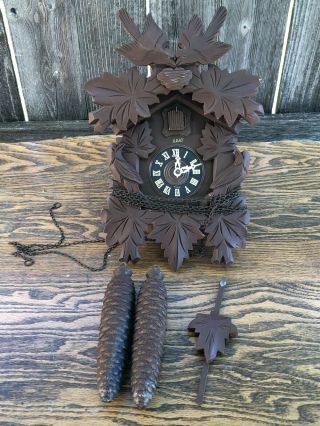 Vintage German Black Forest 8 Day Regula Cuckoo Clock,  Birds/nest Parts / Projec