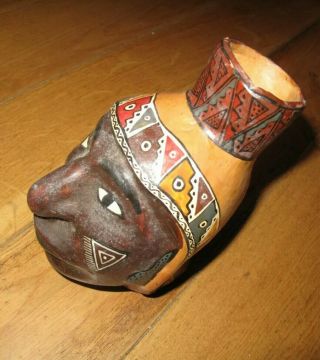 Vintage Native American Ceramic Hand Painted Face Jug - Lovely Item 3