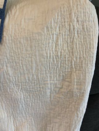 Such Fine Quilting Vintage Blue And White QUILT Large 48”x48 