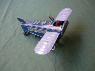 Gunthermann Rollover Airplane Windup Plane Made In Germany Tin Toys
