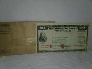 $10 WAR SAVINGS BOND  SERIES E 1946 (S of the Treasury) FRED M.  VINSON 3