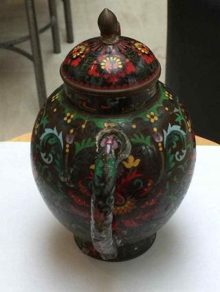19th century Chinese cloisonne teapot 4