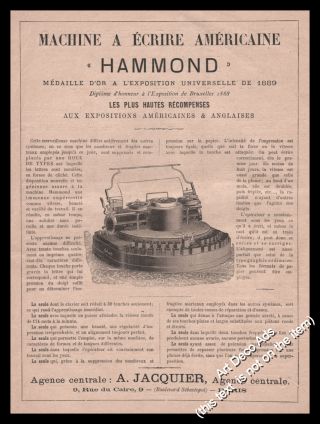 1889 HAMMOND Typewriter vintage print ad - Z1 2