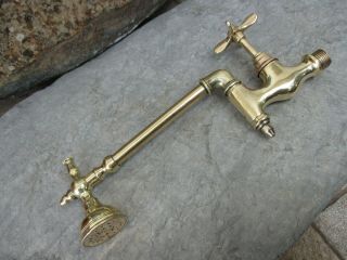 Vintage In Brass Articulable Functional Tap Lever Old Tavern Faucet 1/2 "