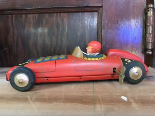 Vintage Marx Race Car Toy Tin Litho Wind - Up Metal Indianapolis 500 Indycar Toy