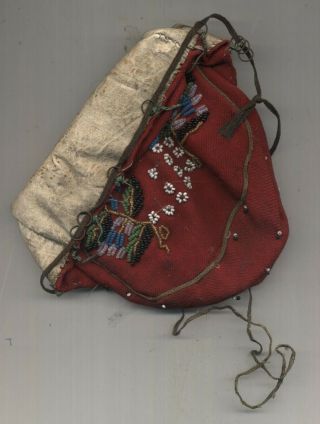 Old NATIVE AMERICAN BEADED POUCH 3