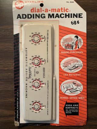 Vintage 1950s Sterling Dial - A - Matic Adding Machine No.  625