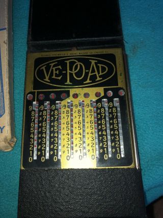 Vintage 1920’s - 1930’s Ve - Po - Ad pocket adding machine from Reliable Typewriter 2